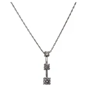 14K .70ct Diamond Three Stone Pendant with Chain - VHK#1006a
