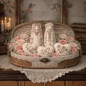 Vintage Victorian Dolls Historic Redwork Kit