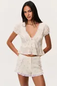 Adina Lace-Trimmed Floral Shorts