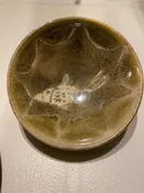 Go Fish, the Winds Show : Set of 6 Footed Bowls Wax Resist Rust Fish #74 — Miami Valley Pottery