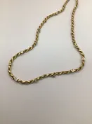 14k Gold + Diamond Rope Necklace 14" Estate Pre-owned