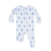 2 Way Zipper Footie - Blue Argyle