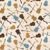 Rhythm & Harmony Guitar And Mic Toss Cream 37017-245 By Wilmington Prints