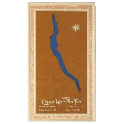 Cayuga Lake, New York Stained Wood and Distressed White Frame Lake Map Silhouette