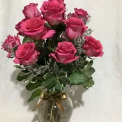 One Dozen Long Stem Pink Floyd Rose Arrangement