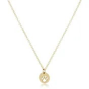 16" Necklace Gold - Paw Print Small Gold Disc