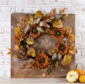 24" Orange Sunflower Wreath