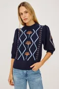 Addy Sweater in Floral Cables