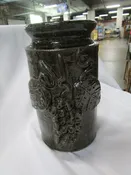 Grace Nell Hewell Signed Stoneware Pottery Grapes Wine Chiller Cooler