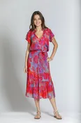 APNY Short Sleeve Dress With Smocked Shoulder Detail