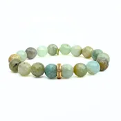 Amazonite Bracelet and Cubic Zirconia | Stress Relief & Coastal Inspired
