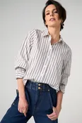 Adjustable Sleeve Button Front Woven Top