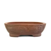 10" Unglazed Rectangle Dragon Tokoname Bonsai Pot