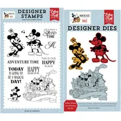 Retro Sailing Mouse Clear Stamps And Dies Bundle by Echo Park
