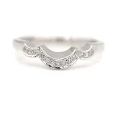 .10 Ct Estate Contoured Diamond Stacking Band in 18K White Gold