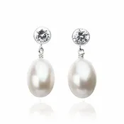Dangle Post Pearl Earrings- Simple Post Drop Freshwater Cultured Earrings - Genuine Cultured Pearls