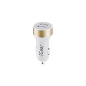 Igear Car Charger USB - White & Gold