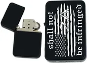 2nd Amendment American Flag Collection Gifts Infinity Black Matt Windproof Lighters! (AM-1)