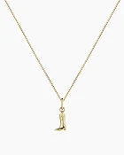 14K Gold Cowboy Boot Charm Necklace