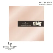 12" Rose Gold Square Light Weight Mirror Charger Plate