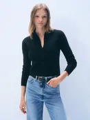 Cashmere Collared Pointelle Shirt