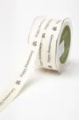 3/4" Happy Anniversary Print 100% Cotton Ribbon