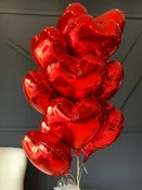 Dozen Red Heart Foil Balloons