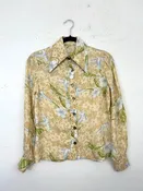 70s Orchid Print Blouse
