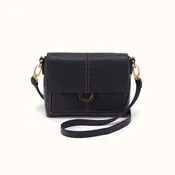 Austin Flap Crossbody In Pebbled Leather - Black