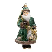 2026 NEW Jay Strongwater Emerald Woodland Santa Holiday Glass Ornament SDH20159-250