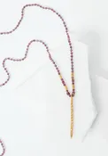 24k Gold Plated Garnet and Zircon Gilded Spike Necklace