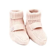 Organic Knit Baby Booties - Pink