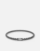 3mm Annex Venetian Chain Bracelet, Oxidized Silver