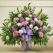 Tribute Lavender & White Floor Basket Arrangement