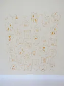 Cat Kitchen Towel, Handprinted Tea Towel, Cats