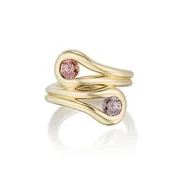 Limited Edition - Comet Duo Pinky Ring in 18K Yellow Gold & Malaya Garnet