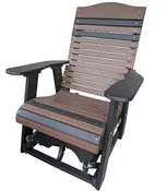 2ft Poly Swivel Glider – Black & Brown Outdoor Comfy Glider Chair