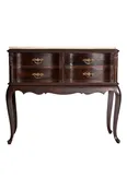 Antique Walnut Buffet Sideboard Server Console Cabinet Four Drawer Traditional Revival Style Walnut Marble Top. Italy 1910’s