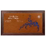 Table Rock Lake, Arkansas and Missouri Stained Wood and Dark Walnut Frame Lake Map Silhouette