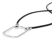Black Leather With Silver Dog Tag Reading Glasses Carrier