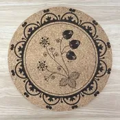 9" Strawberry Cork Trivet/Hot Plate — Tuscarora WoodWorks