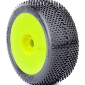 AKA14013XRY AKA RACING 1/8 Gridiron II Soft Long Wear Pre-Mounted Tires, Yellow EVO Wheels (2): Buggy