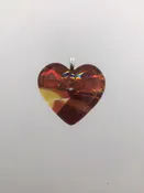 Brown and Amber Heart Pendant - 1011