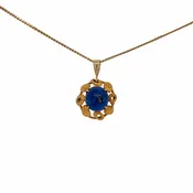 14K Gold Lapis Lazuli Pendant