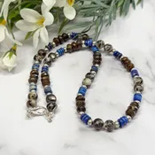 Abalone, Bronzite & Lapis Lazuli Necklace – Artisan Made