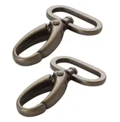 1" Swivel Clip Set of 2 - Antique Brass