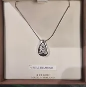 14KT White Gold Diamond Set Celtic pendant