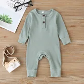 Cotton Knitted Baby Jumpsuit - Green