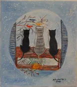 3 cats snowbird watching
