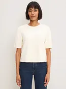 Agatha short-sleeved crewneck pullover sweater - coconut milk